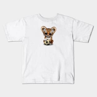 Tiger Cub With Football Soccer Ball Kids T-Shirt